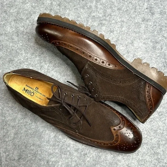 NWOT Sandro Moscoloni Men's RussellWingtip Shoe in Brown. Sz: 12